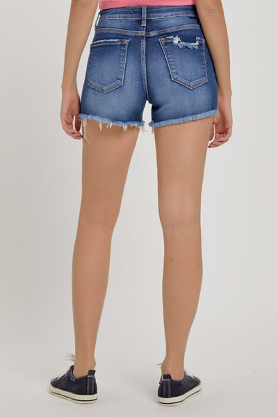 RISEN Mid-Rise Distressed Denim Shorts Southern Soul Collectives
