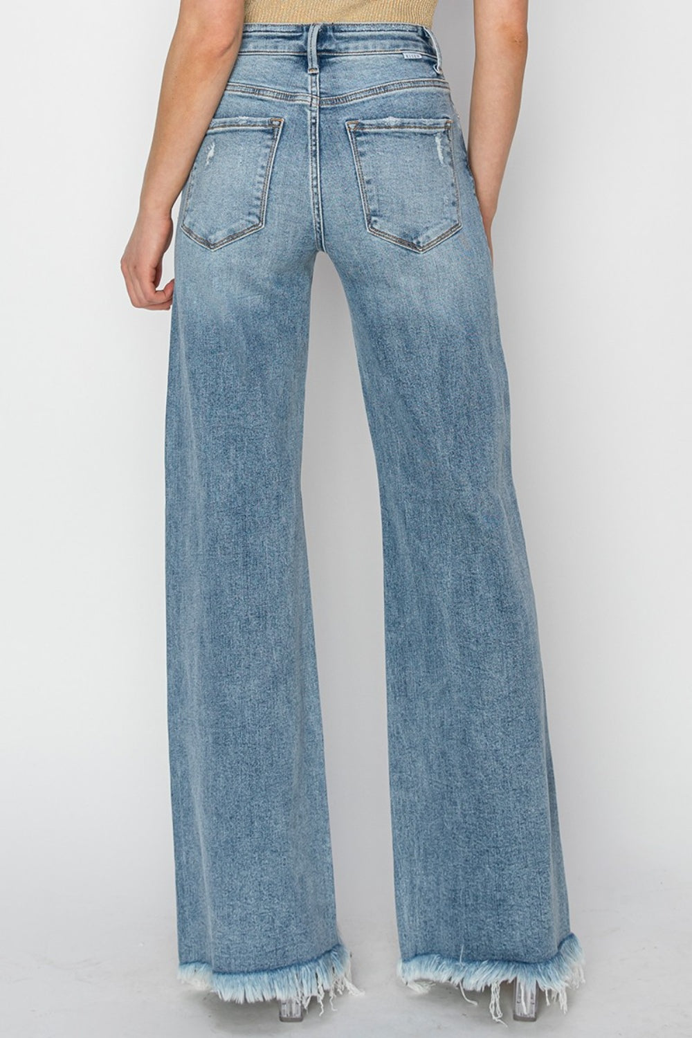 RISEN Mid Rise Button Fly Wide Leg Jeans Southern Soul Collectives