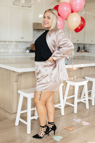 Champagne and Roses Satin Blazer Womens Southern Soul Collectives