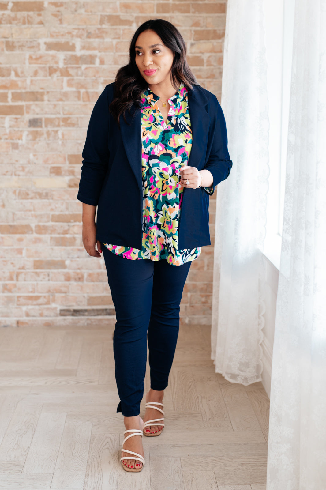 Magic 3/4 Blazer in Navy Womens Southern Soul Collectives