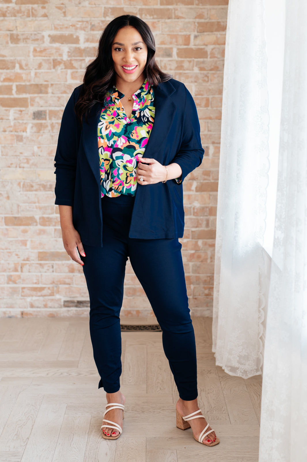 Magic 3/4 Blazer in Navy Womens Southern Soul Collectives