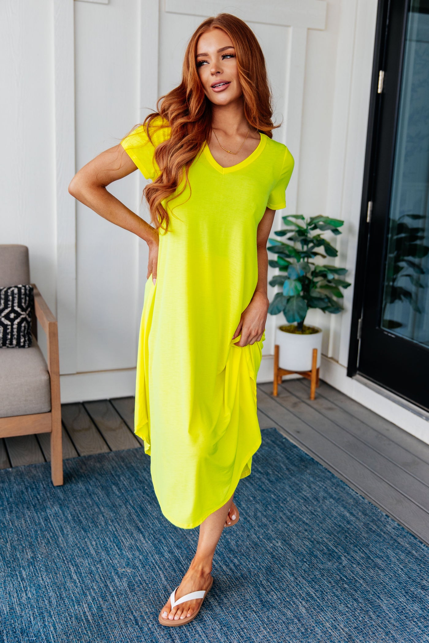 Dolman Sleeve Maxi Dress in Neon Yellow Southern Soul Collectives