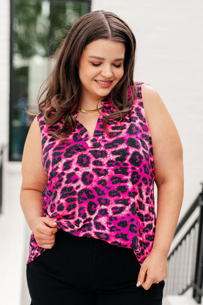 Lizzy Tank Top in Pink Multi Leopard Southern Soul Collectives