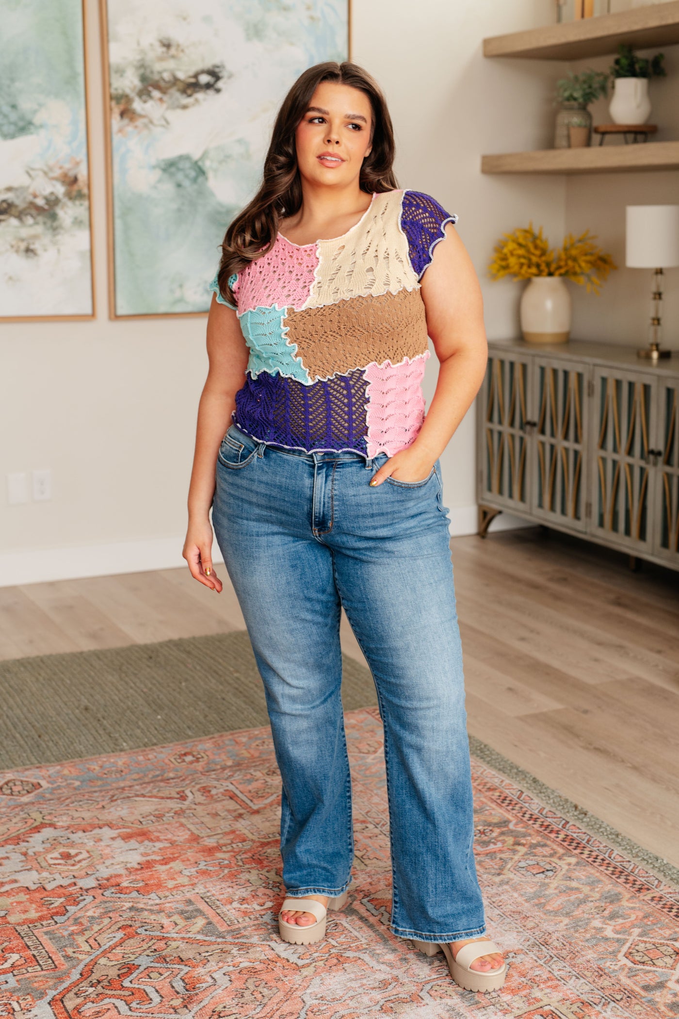 Patch Me Up Patchwork Knit Top Southern Soul Collectives