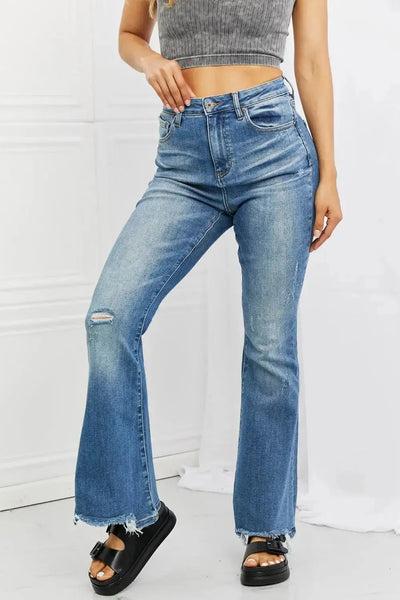 RISEN Iris High Waisted Flare Jeans  Southern Soul Collectives