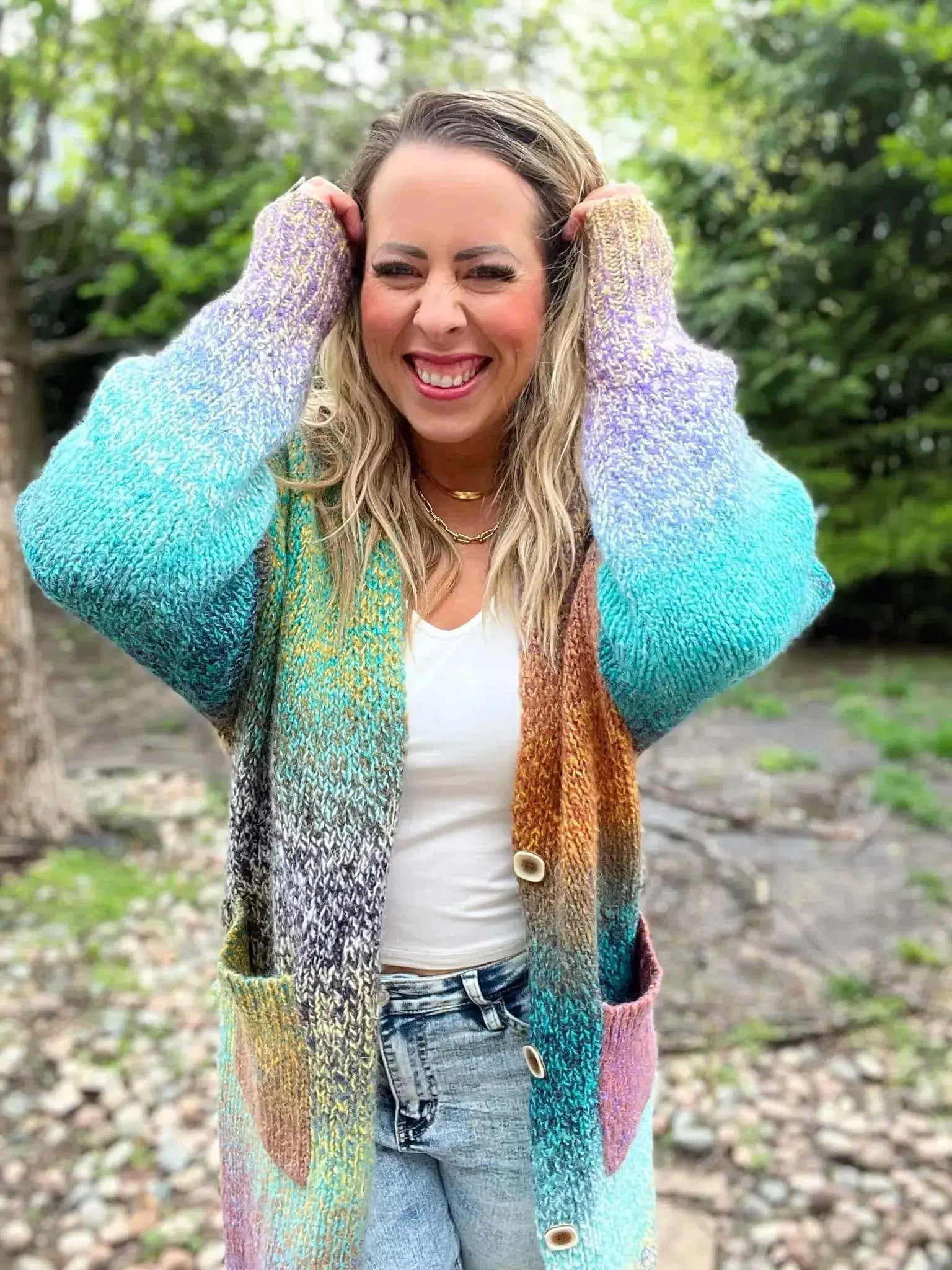 Rainbow duster clearance cardigan