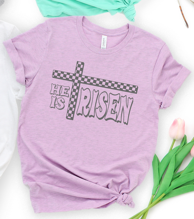 HE IS RISEN Graphic T-shirt in Purple - Southern Soul Collectives