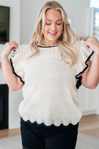 Too Sweet Flutter Sleeve Knit Top Southern Soul Collectives