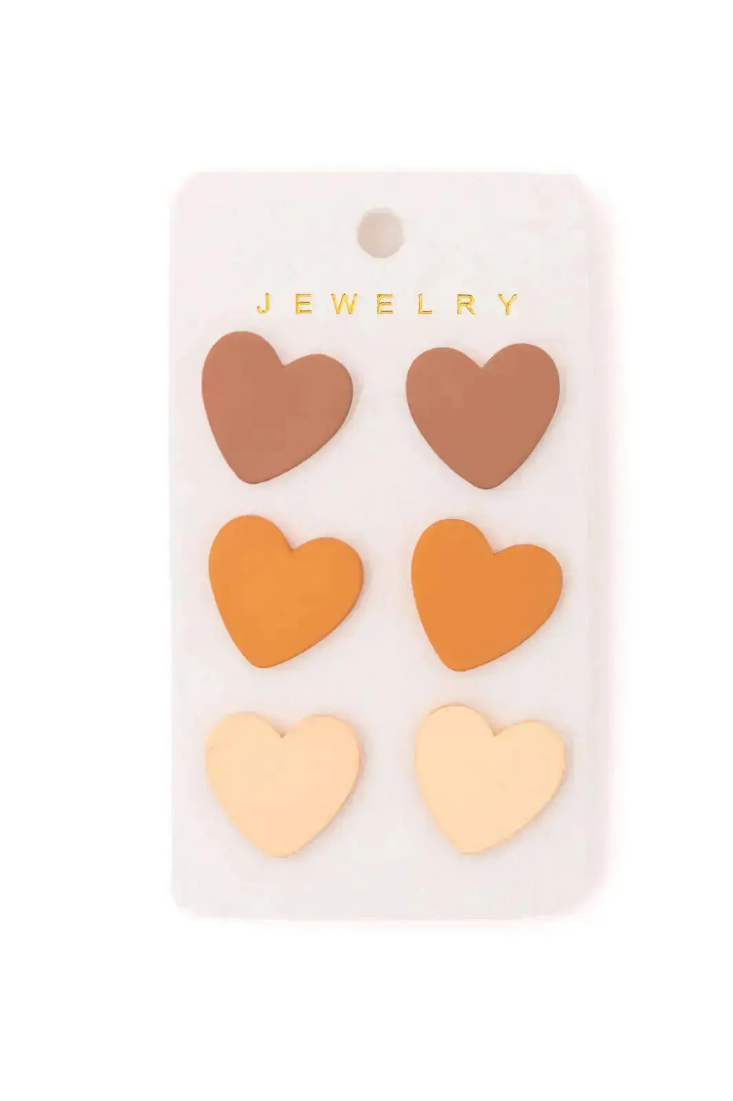 Triple Hearts Studs in Brown Womens Southern Soul Collectives