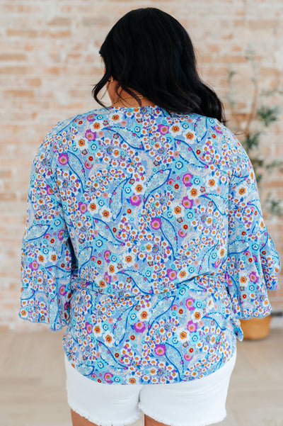 Willow Bell Sleeve Top in Retro Ditsy Floral Southern Soul Collectives