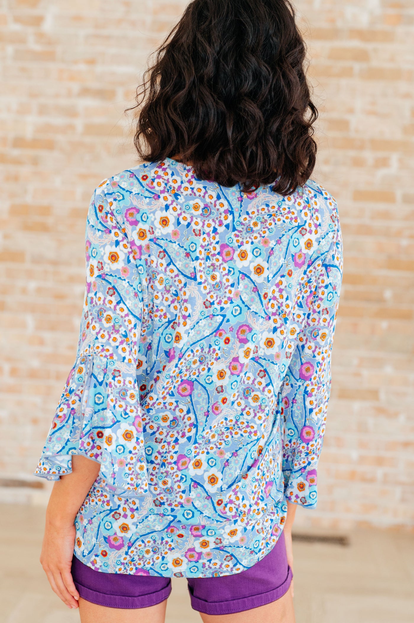 Willow Bell Sleeve Top in Retro Ditsy Floral Southern Soul Collectives