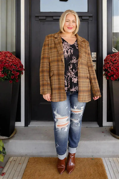 World Class Plaid Blazer Womens Southern Soul Collectives