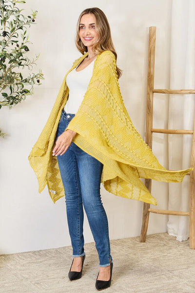 Open Front Knit Cardigan Kimono in Yellow - Southern Soul Collectives