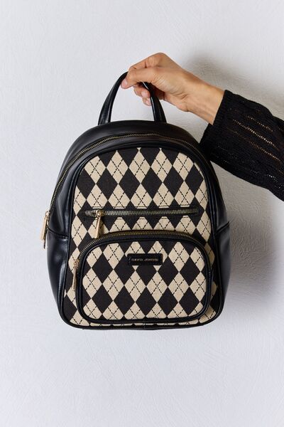 Argyle Pattern Vegan Leather Backpack  Southern Soul Collectives