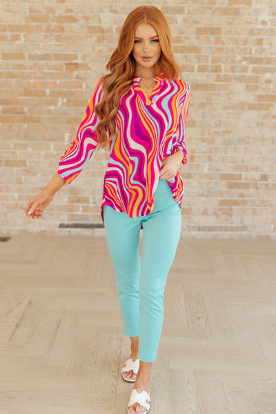 Magic Ankle Crop Skinny Pants in Aqua Bottoms Southern Soul Collectives