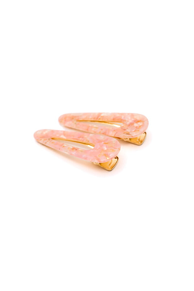 2 Pack Teardrop Hair Clip in Pink Shell Womens Southern Soul Collectives 