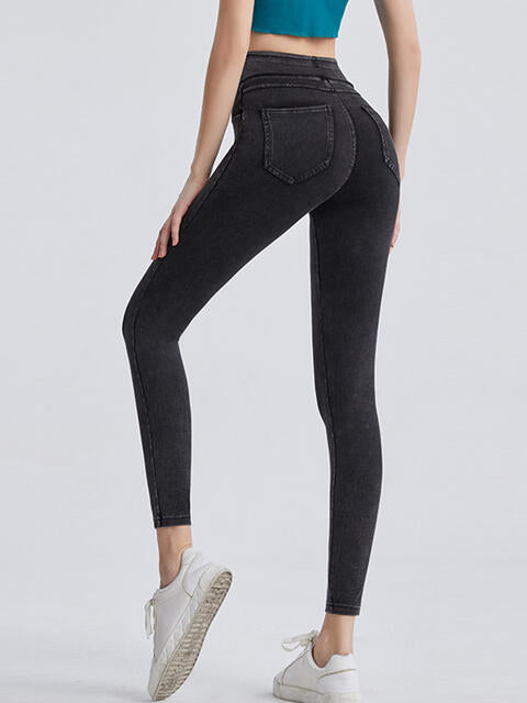 Wide Waistband Denim Jeggings Leggings in Multiple Washes - Southern Soul Collectives