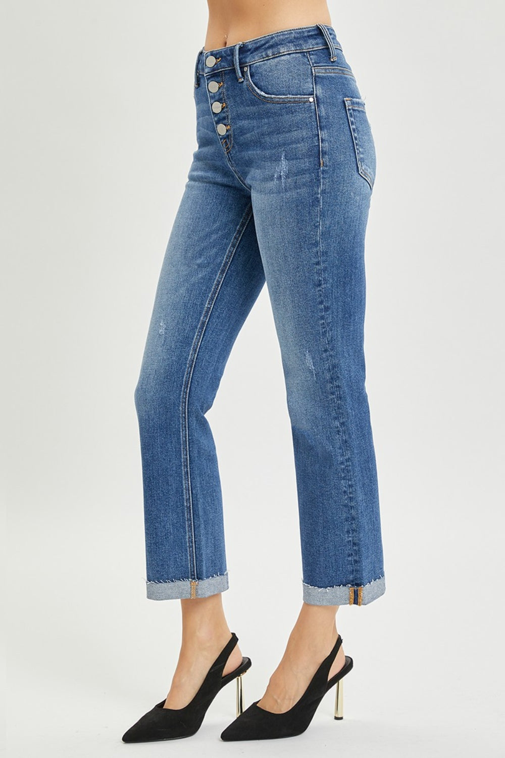 RISEN Button Fly Cropped Bootcut Jeans  Southern Soul Collectives
