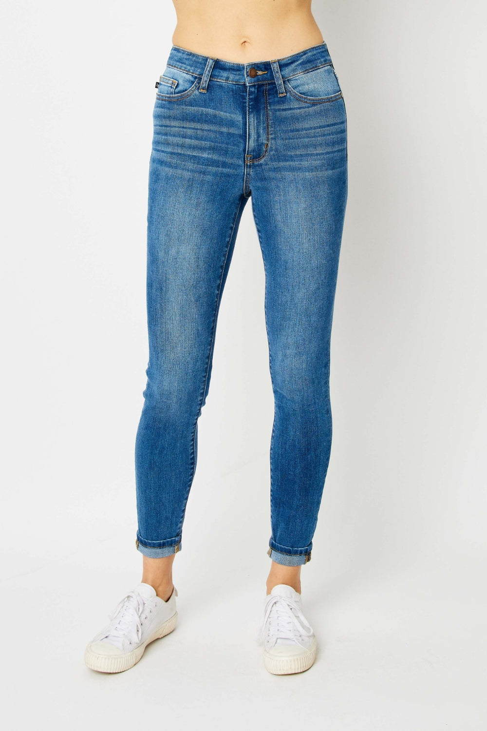 Judy Blue Full Size Cuffed Hem Skinny Jeans Southern Soul Collectives