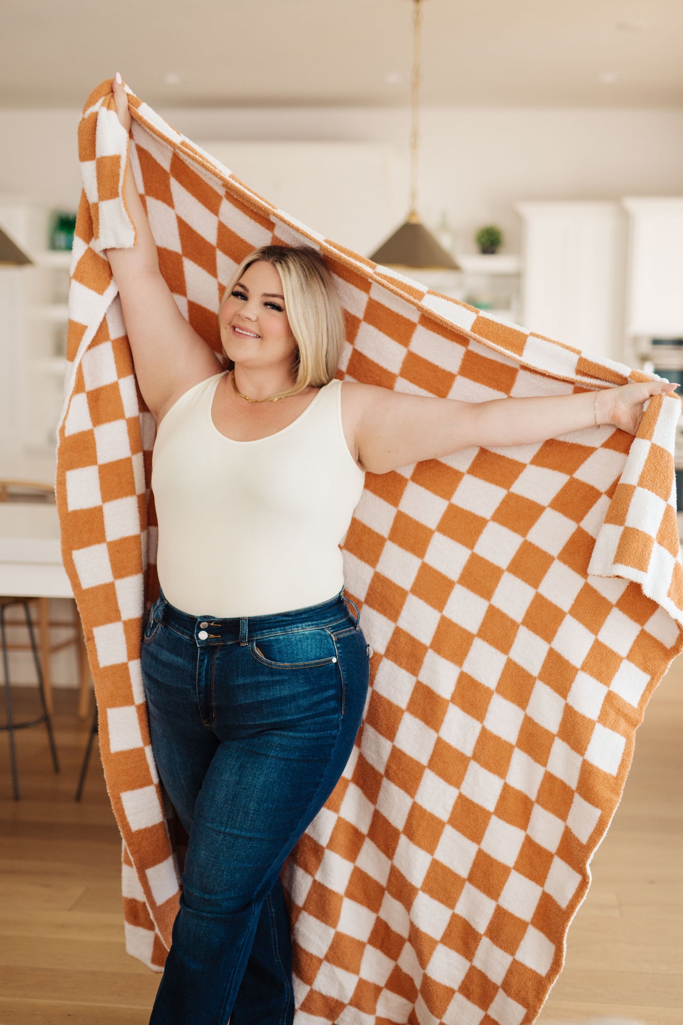 Penny Blanket Single Cuddle Size in Copper Check - Southern Soul Collectives