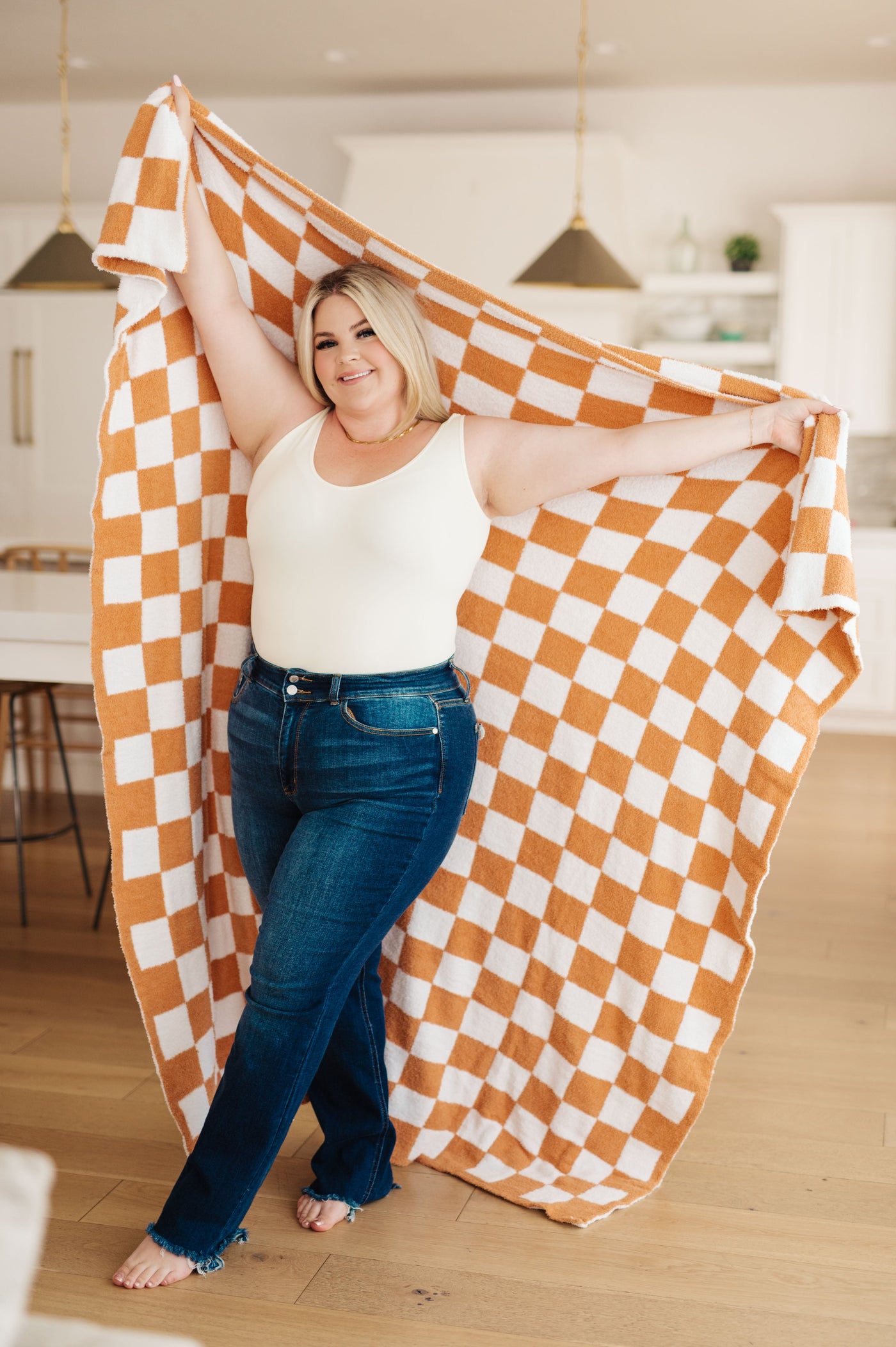 Penny Blanket Single Cuddle Size in Copper Check - Southern Soul Collectives
