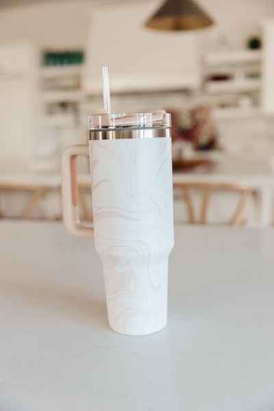 Boss Babe 40 oz Stainless Steel Tumbler in Marbled Mauve Womens Southern Soul Collectives