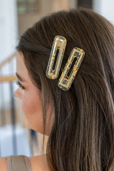 Double Trouble 2 Pack Hair Clip in Gold Leaf Womens Southern Soul Collectives 