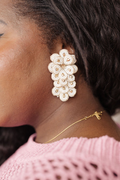 Falling Petals Earrings in Ivory Womens Southern Soul Collectives