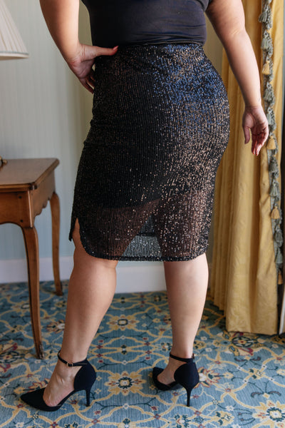 Gilded Age Sequin Skirt in Black Womens Southern Soul Collectives