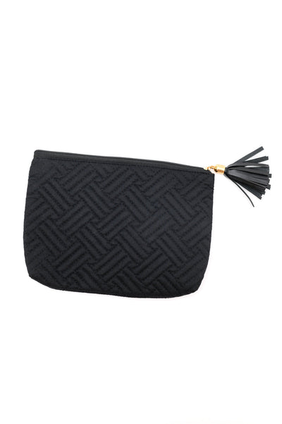 Quilted Travel Zip Pouch in Black Womens Southern Soul Collectives 