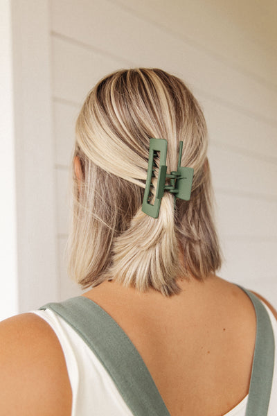 Rectangle Claw Clip in Matte Moss Womens Southern Soul Collectives 