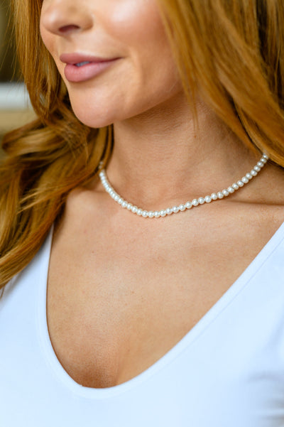She's So Audrey Sterling Silver & Faux Pearl Necklace Womens Southern Soul Collectives 