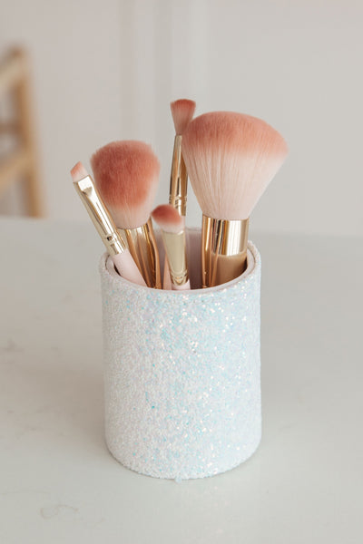 Simply Dazzled Storage and Brush Set in White - Southern Soul Collectives