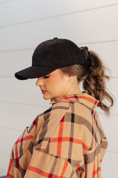 Lyla Sherpa Ball Cap in Black - Southern Soul Collectives