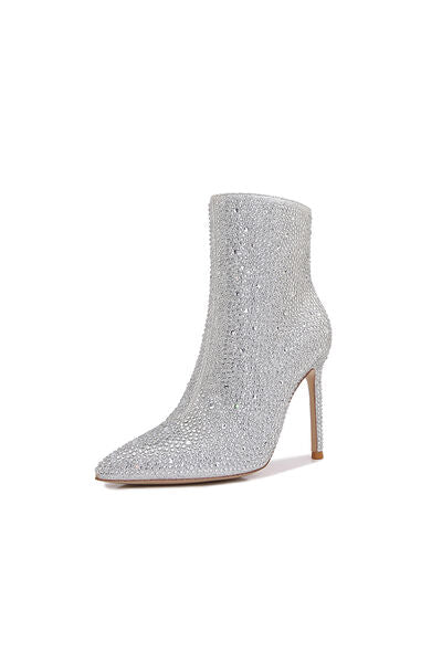 Rhinestone Stiletto Boots in Silver - Southern Soul Collectives