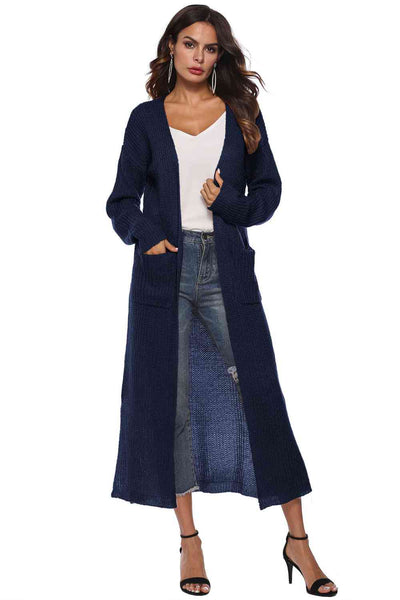 Long Sleeve Open Front Buttoned Cardigan  Southern Soul Collectives