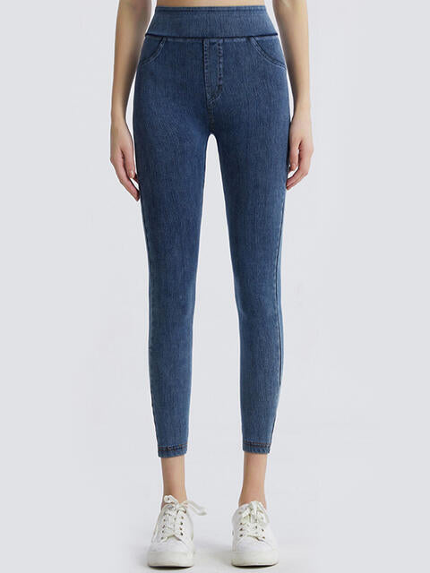 Wide Waistband Denim Jeggings Leggings in Multiple Washes - Southern Soul Collectives