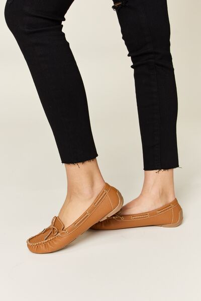 Moccasin Style Front Bow Flat Loafers in Tan  Southern Soul Collectives