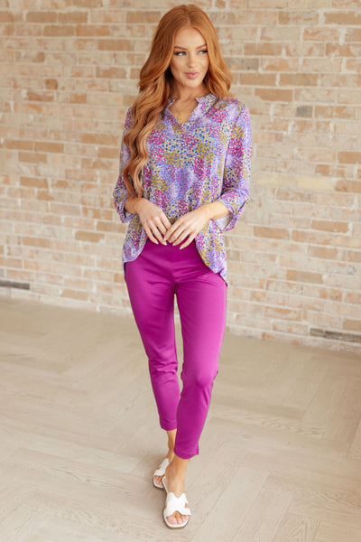Magic Ankle Crop Skinny Pants in Spring Magenta Bottoms Southern Soul Collectives