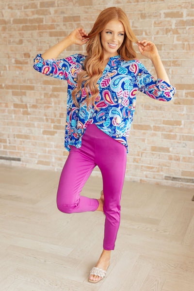 Magic Ankle Crop Skinny Pants in Spring Magenta Bottoms Southern Soul Collectives