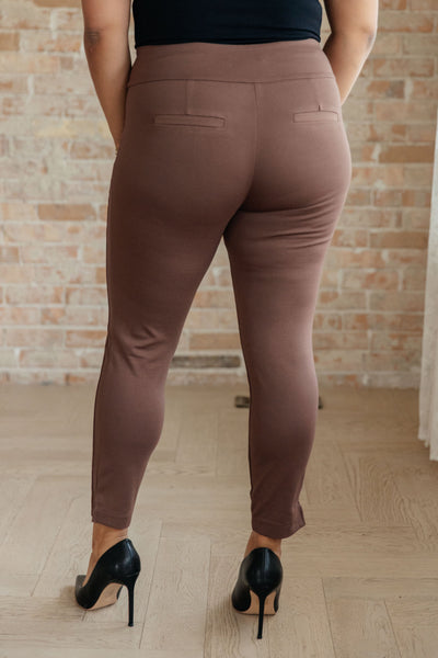 Magic Ankle Crop Skinny Pants in Dark Brown Bottoms Southern Soul Collectives