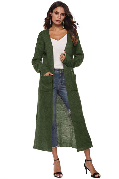 Long Sleeve Open Front Buttoned Cardigan  Southern Soul Collectives