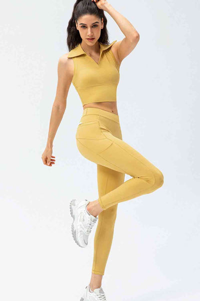 Slim Fit High Waist Sports Athletic Leggings with Pockets in Multiple Colors - Southern Soul Collectives