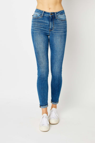Judy Blue Full Size Cuffed Hem Skinny Jeans Southern Soul Collectives