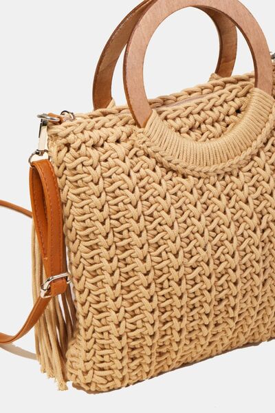 Crochet Knit Convertible Tote Bag with Tassel in Two Colors  Southern Soul Collectives