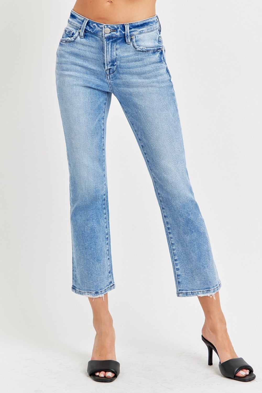 RISEN Low Rise Crop Slim Straight Jeans Southern Soul Collectives