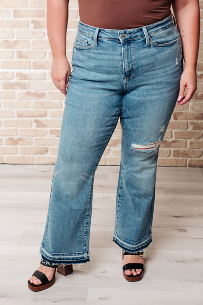 Isla Mid Rise Distressed Released Hem Bootcut Jeans Southern Soul Collectives