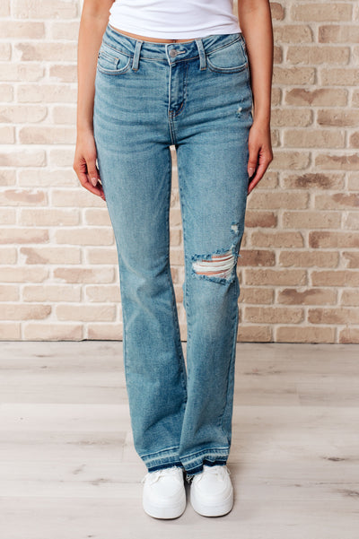 Isla Mid Rise Distressed Released Hem Bootcut Jeans Southern Soul Collectives