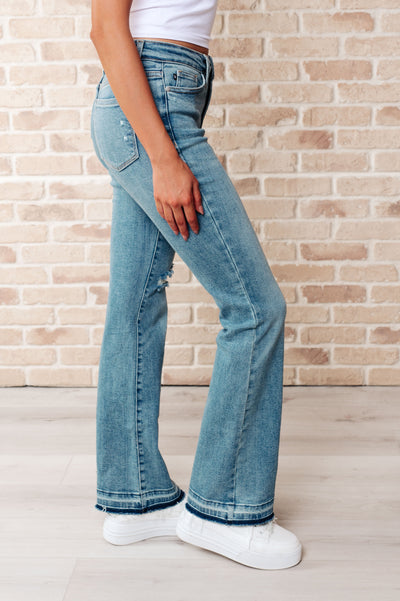 Isla Mid Rise Distressed Released Hem Bootcut Jeans Southern Soul Collectives