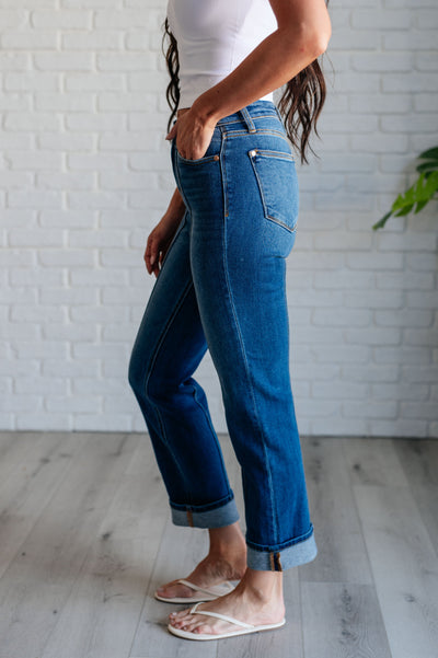 Campbell High Rise Center Seam Detail Straight Jeans Southern Soul Collectives